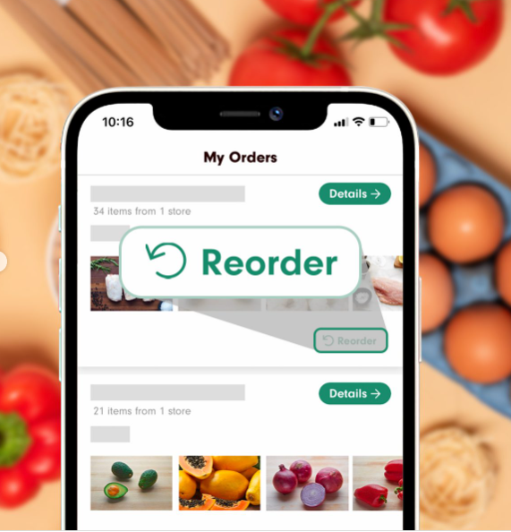 הזמנה חוזרת בלחיצה אחת